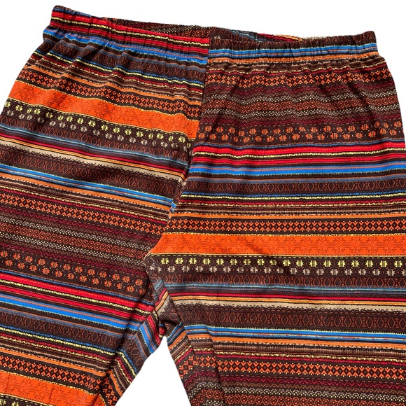 No Boundaries size Xl red orange yellow blue brown striped leggings - Picture 2 of 13
